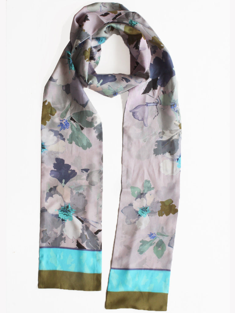 Sylvia - Long skinny silk scarf